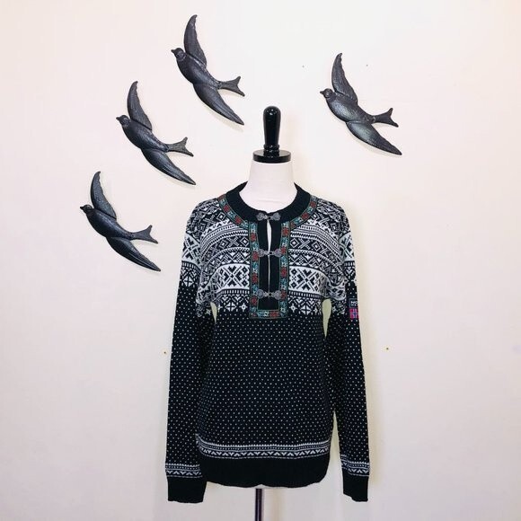 NORWear Wool Blend Icelandic Fair Isle Sweater  - Size S - Picture 1 of 11